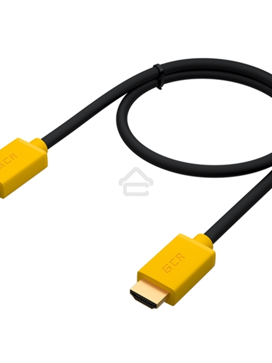 Кабель Greenconnect 1.5m HDMI версия 2.0, HDR 4:2:2, Ultra HD, 4K 60 fps 60Hz/5K*30Hz, 3D, AUDIO, 18.0 Гбит/с, 28/28 AWG, OD7.3mm, тройной экран, черный, желтые коннекторы