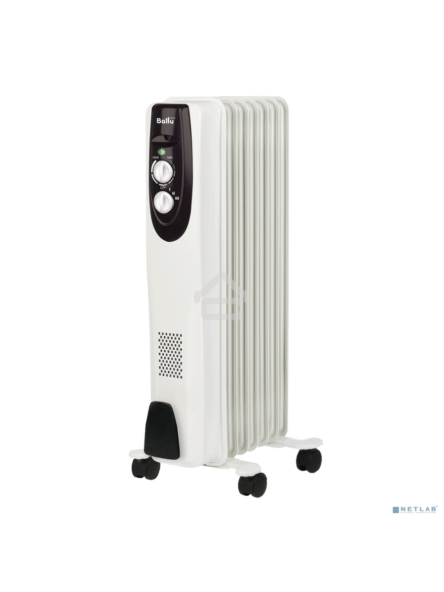 Масляный обогреватель Ballu Classic BOH/CL-07WRN (7 секций), белый, 1500 Вт, 20 м2, термостат