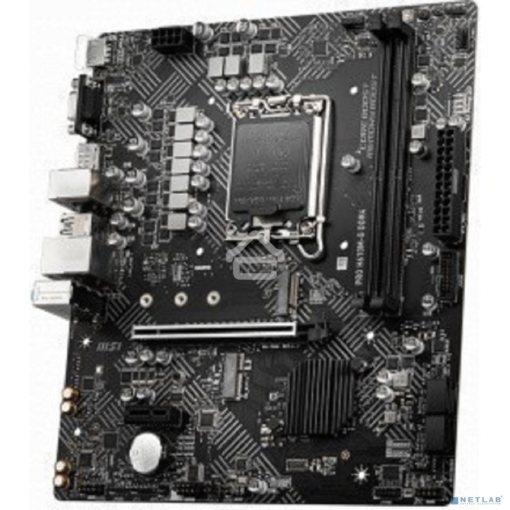 Материнская плата MSI PRO H610M-G DDR4, LGA 1700, Intel H610, 2xDDR4, 4xSATA, 1xM.2, 1xPCIe 4.0 x16, 1xPCIe 3.0 x1, 1xHDMI, 1xDP, 1xVGA, 1xRJ45 1Gb, 2xUSB-A 3.2 Gen 1, 4xUSB-A 2.0, 3x3.5мм, 7.1, mATX