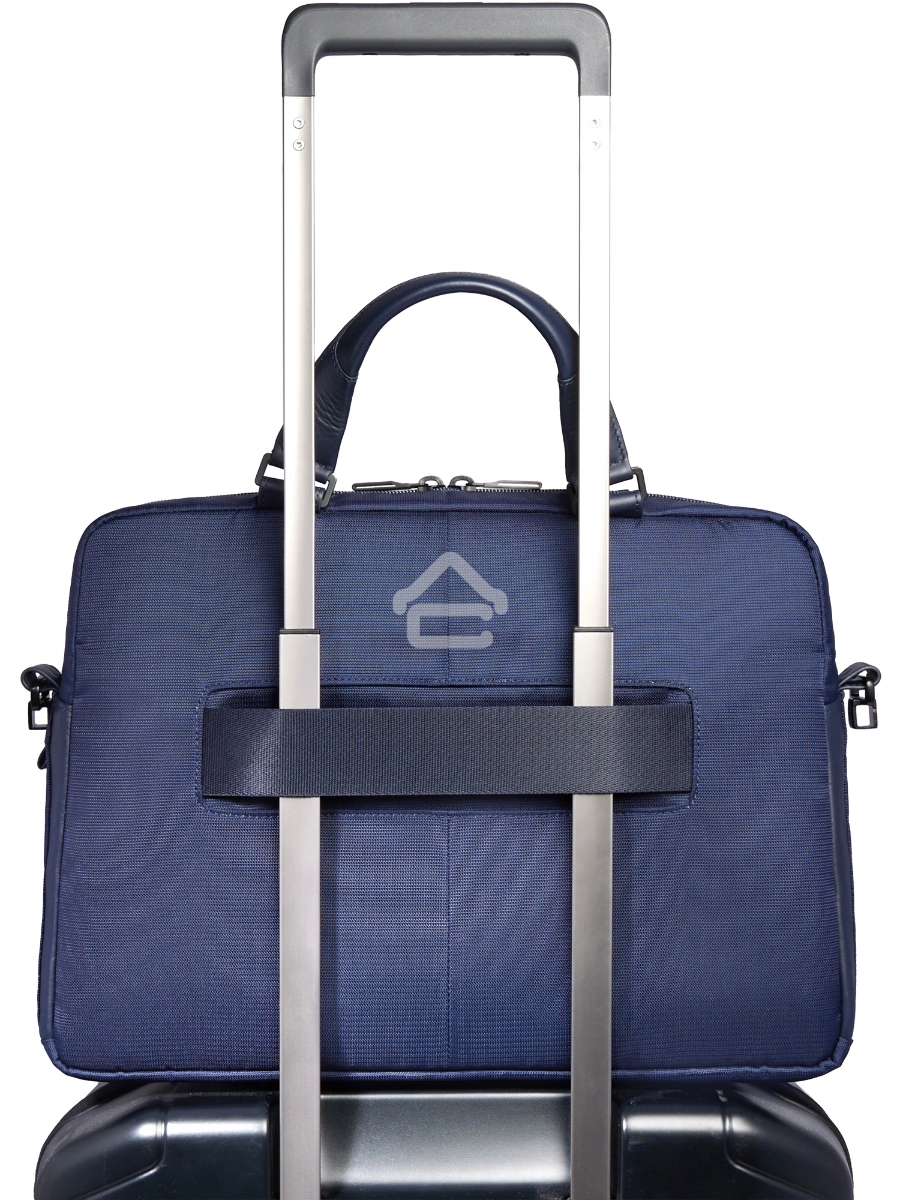 Деловая сумка Piquadro Orion CA6623S136/BLU с отделением для ноутбука синий ткань/натур.кожа