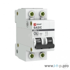 Выключатель автоматический модульный 2п C 32А 4.5кА ВА 47-29 Basic EKF mcb4729-2-32C