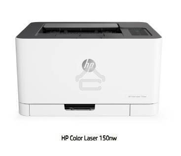Принтер лазерный HP Color Laser 150nw (4ZB95A), A4, цветной, печ. до 18 стр/мин. (ч/б) до 4 стр/мин. (цвет), 600 x 600 dpi, USB, RJ-45, Wi-Fi, Air Print, Mopria