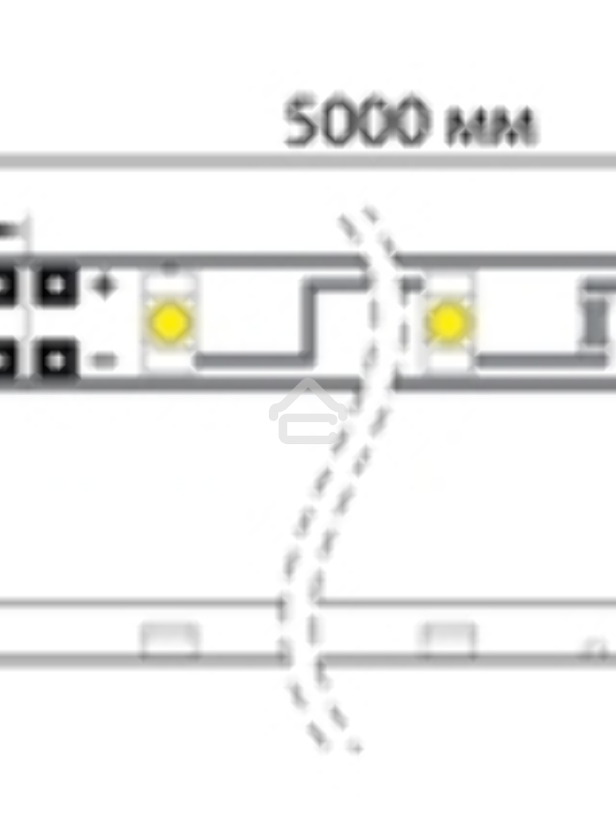 Лента LED открытая, 8 мм, IP23, SMD 2835, 60 LED/m, 12 V, цвет свечения желтый