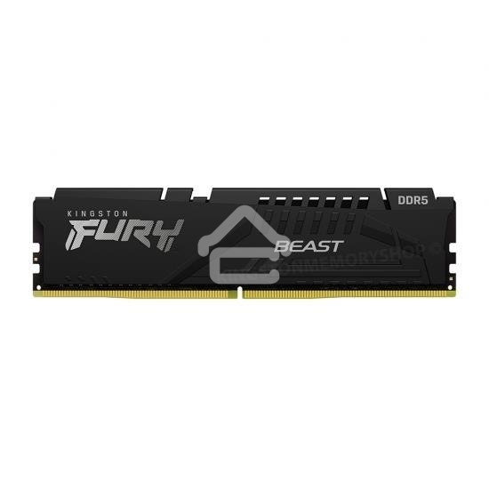 Оперативная память Kingston Fury Beast, DDR5, 8GB (1x8GB), 5200MHz, CL40, DIMM, с радиатором, черный