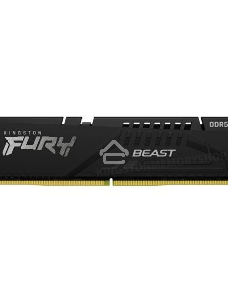 Оперативная память Kingston Fury Beast, DDR5, 8GB (1x8GB), 5200MHz, CL40, DIMM, с радиатором, черный