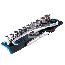 Набор торцевых головок, трещотка 120 зубьев, 12 предметов, 1/2