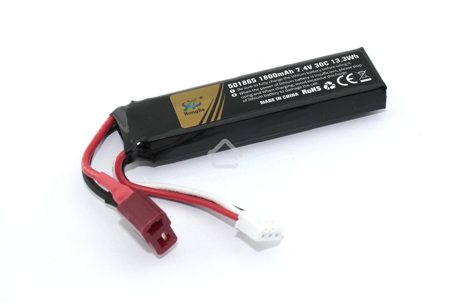 Аккумулятор Li-Pol 7.4v 451865 1800mah T-plug
