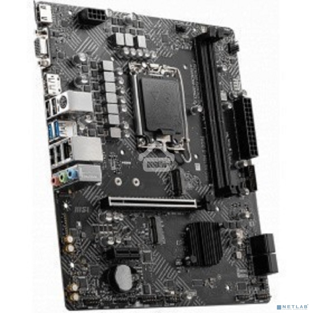 Материнская плата MSI PRO H610M-G DDR4, LGA 1700, Intel H610, 2xDDR4, 4xSATA, 1xM.2, 1xPCIe 4.0 x16, 1xPCIe 3.0 x1, 1xHDMI, 1xDP, 1xVGA, 1xRJ45 1Gb, 2xUSB-A 3.2 Gen 1, 4xUSB-A 2.0, 3x3.5мм, 7.1, mATX