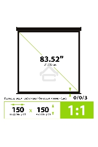 Экран Cactus 150x150см Wallscreen CS-PSW-150X150-BK 1:1 настенно-потолочный рулонный черный