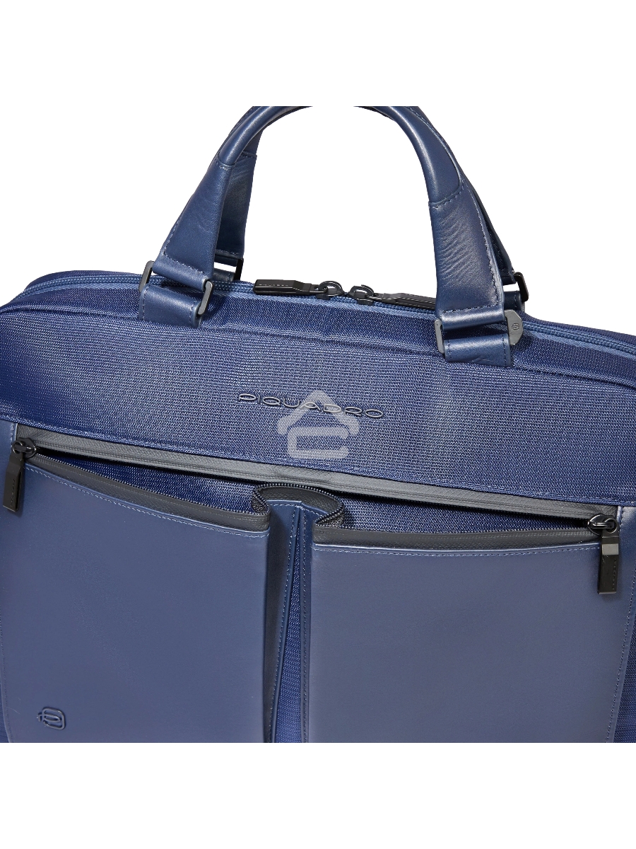 Деловая сумка Piquadro Orion CA6623S136/BLU с отделением для ноутбука синий ткань/натур.кожа