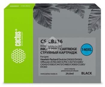 Картридж струйный Cactus CS-CB336 №140XL черный (29 мл.) для HP DJ D4263/D4363/DJ J5783/J6413/PSC C4273/C4283/C4343/C4383/C4473/C4483/C4583/C5283/D5363