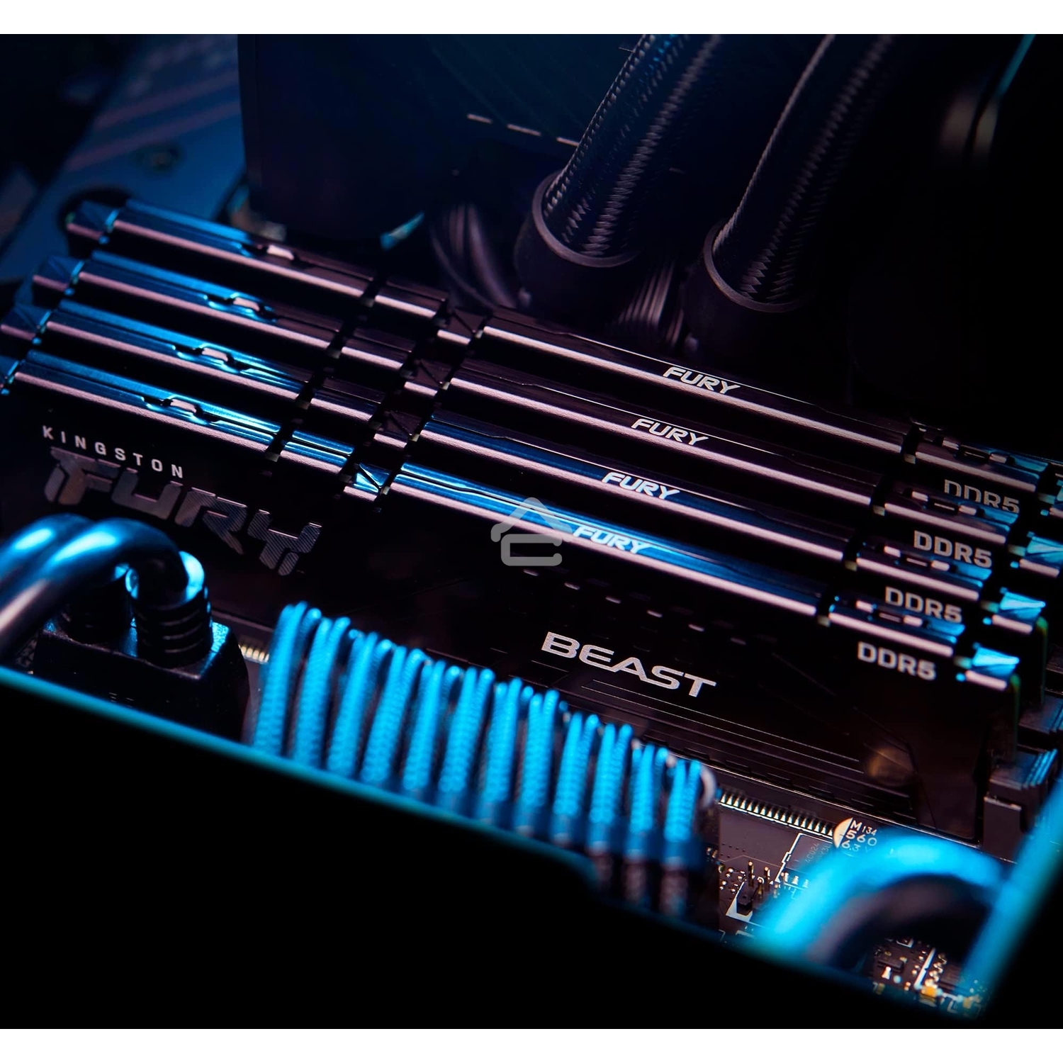 Оперативная память Kingston Fury Beast, DDR5, 32Gb (2x16GB), 6000MHz, CL30, DIMM, с радиатором, черный