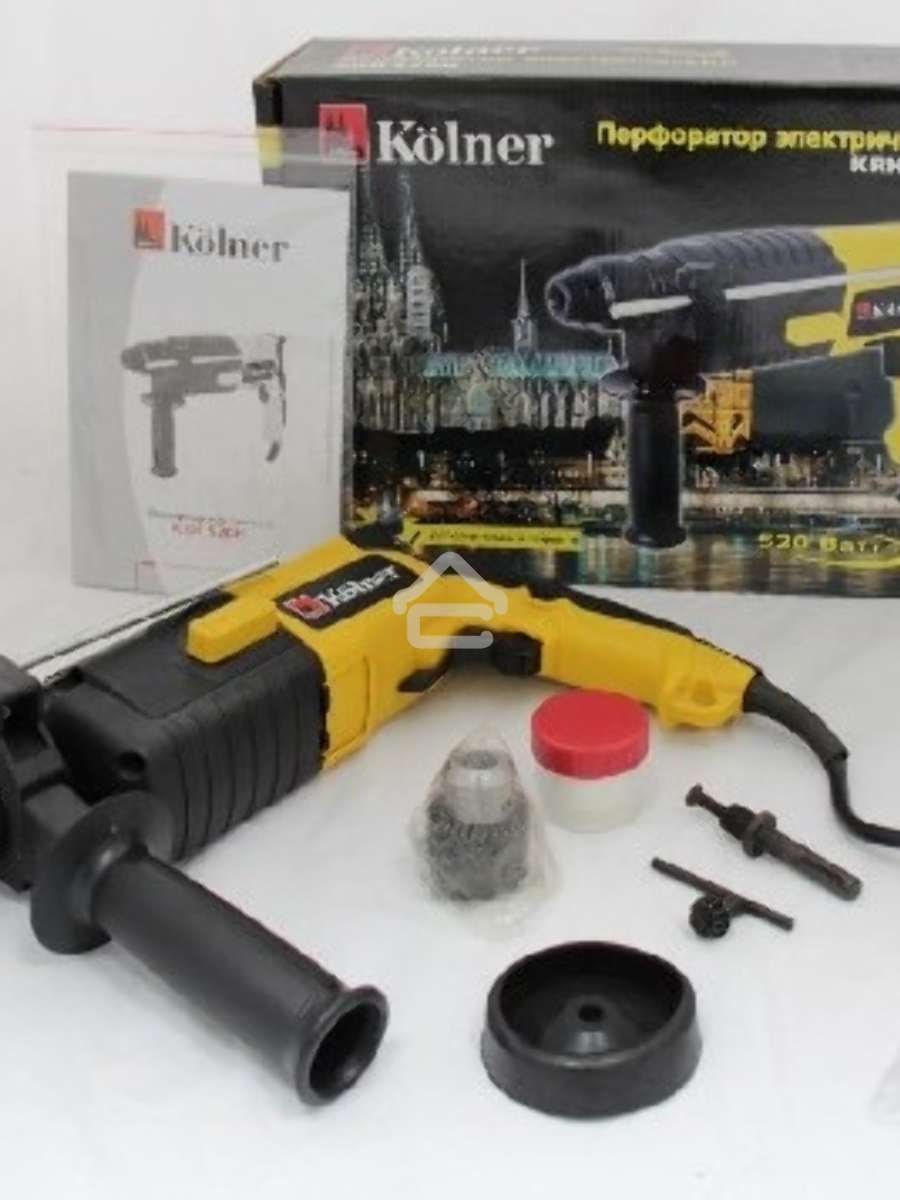 Перфоратор KOLNER KRH 520H(Перфоратор 500 Вт, SDS+, 1,5Дж, 0-850 об/мин, 2 режима, макс.диам.сверл(бетон) 20мм, ПВХ кабель 2м. (доп. рукоятка, глубомер))
