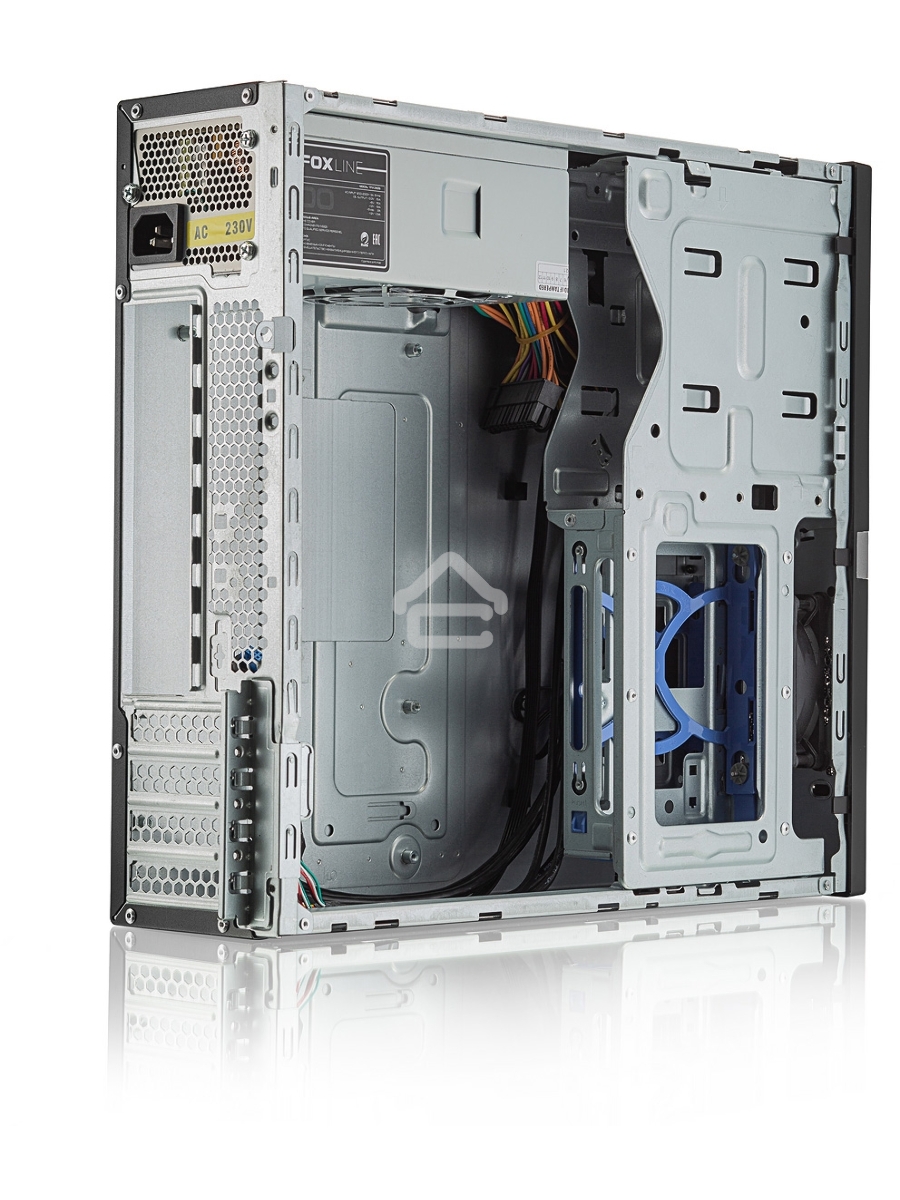 Компьютерный корпус Foxline FL-211-TFX300S с блоком питания 300Вт, mATX case, black, w/PSU TFX 300W, w/2xUSB2.0+2xUSB3.0, w/pwr cord, w/ 8cm FAN