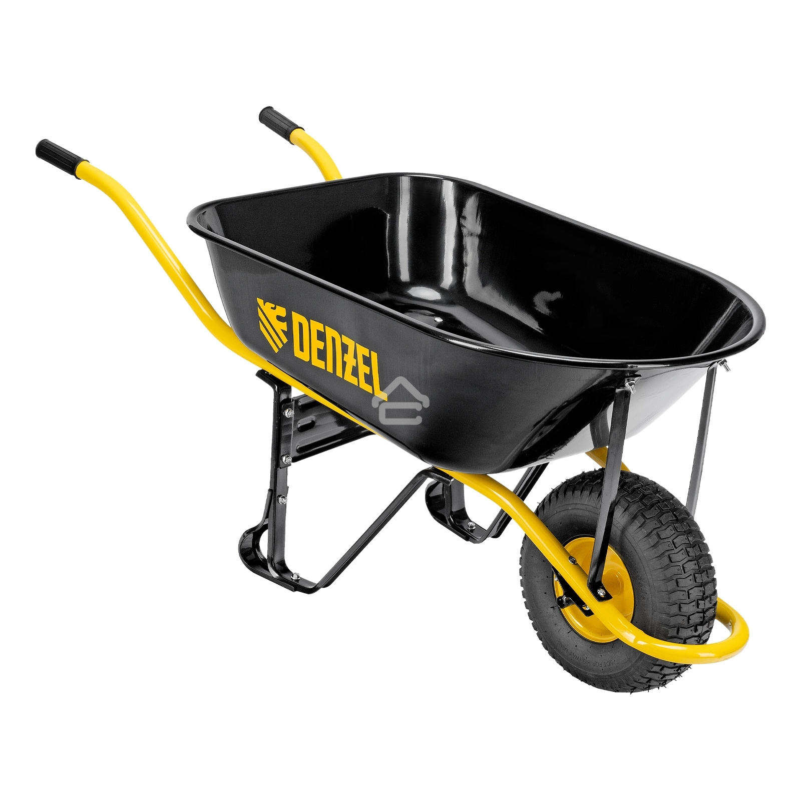 Тачка строительная Denzel усиленная, объем 130 л, 230 кг, колесо 15х6.00-6
