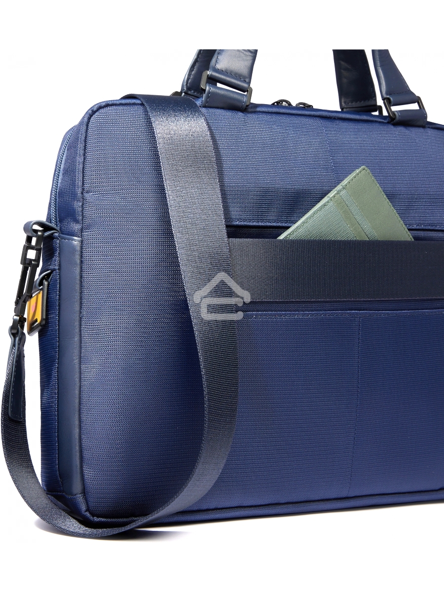 Деловая сумка Piquadro Orion CA6623S136/BLU с отделением для ноутбука синий ткань/натур.кожа