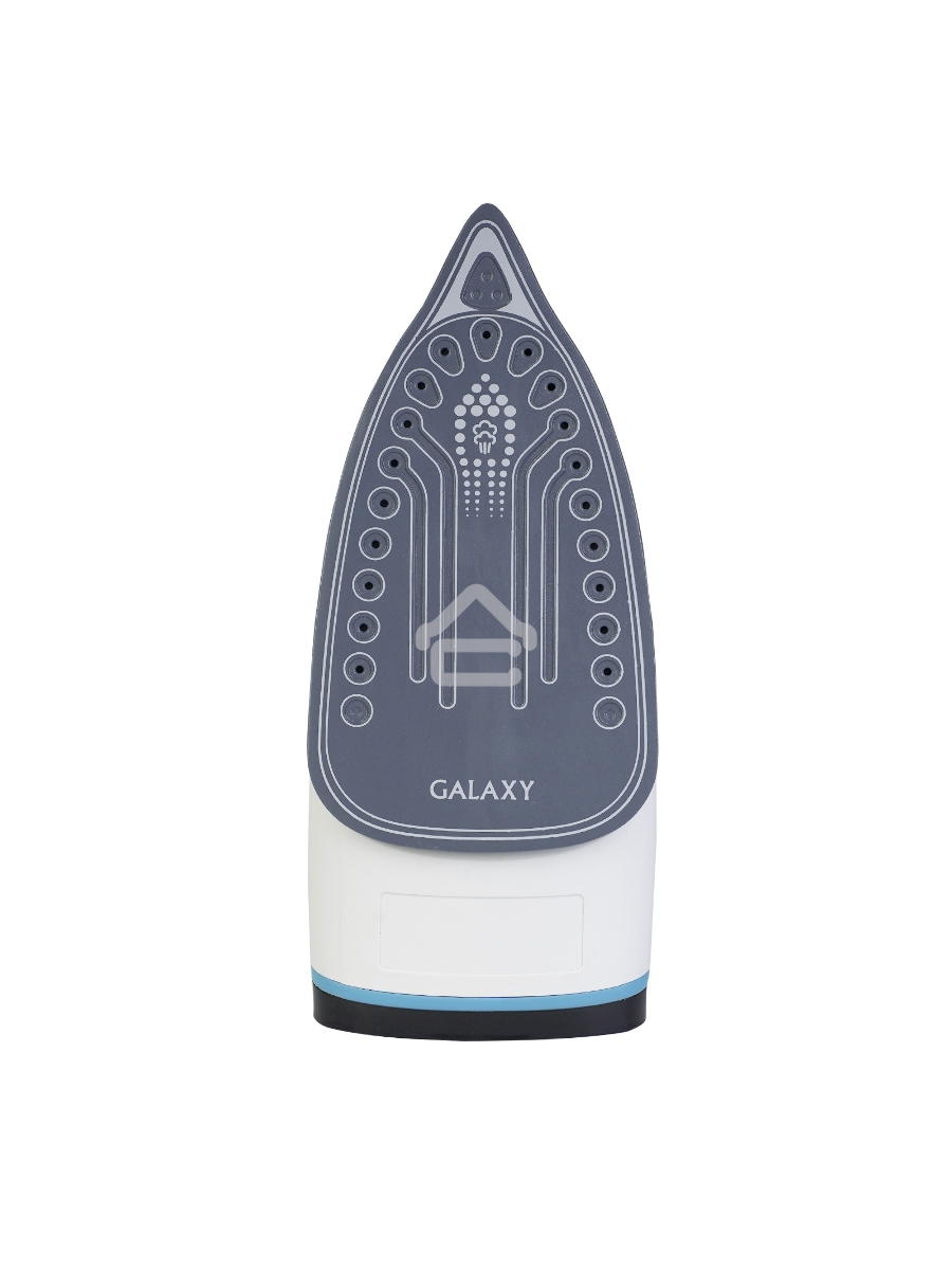 Утюг беспроводной Galaxy GL 6151, белый с голубым, паровой, 2200 Вт, функции: автоотключение, самоочистка, антикапля, антинакипь, функция увлажнения, вертикальное отпаривание, индикатор нагрева, защита от перегрева, резервуар для воды 320 мл, керамическое