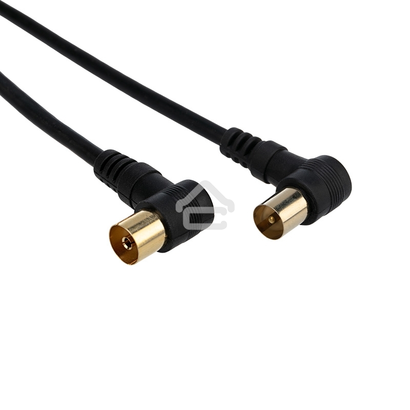 Шнур ТВ гнездо - ТВ штекер, угловой, длина 3 метра, черный Rexant