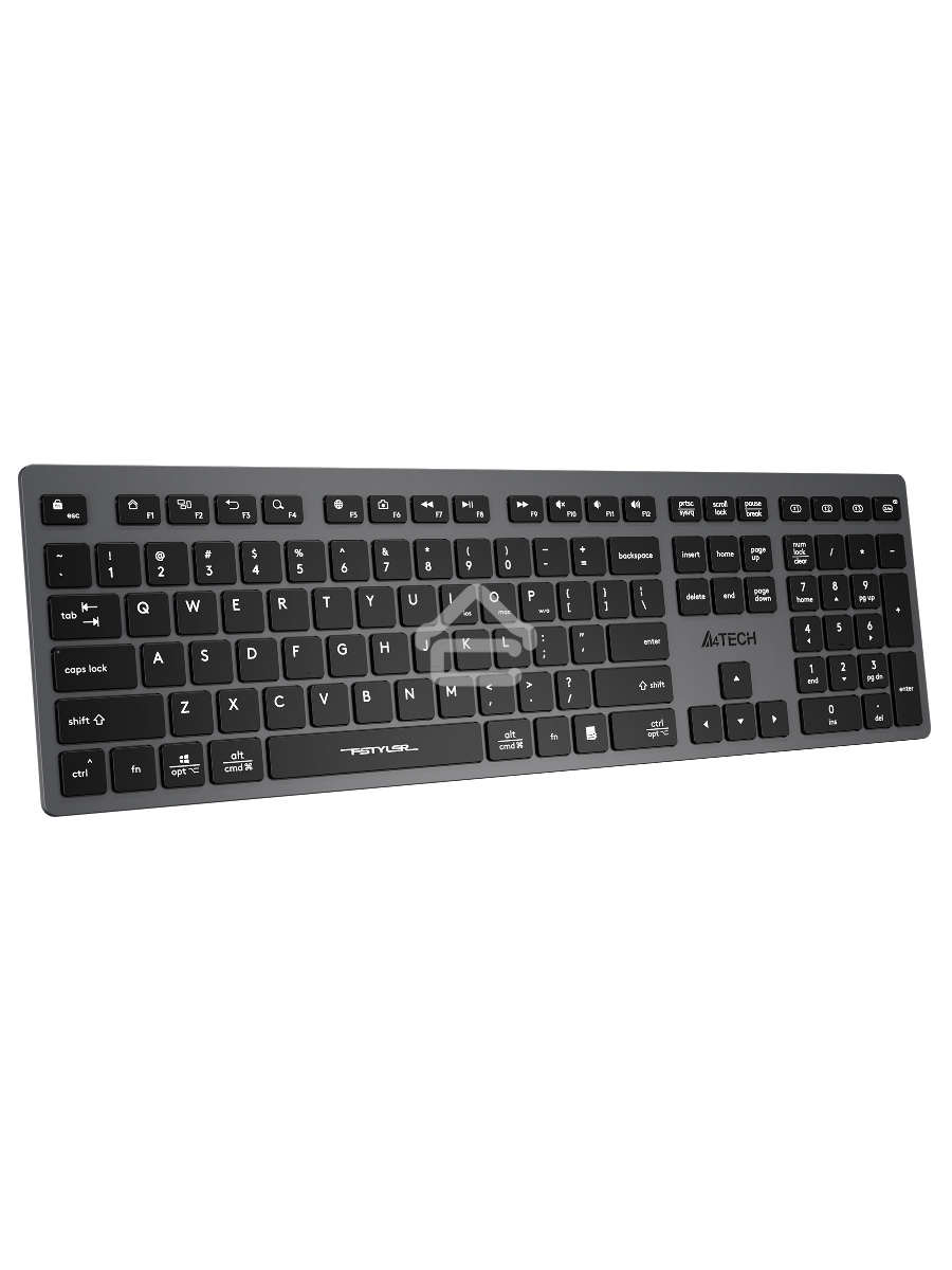 Клавиатура A4Tech Fstyler FBX50C беспроводная, USB, Bluetooth/Радиоканал, серый