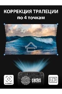Проектор Cactus CS-PRC.06B.Full HD-A LCD 21000Lm LS 900Lm ANSI (1920x1080) 2000:1 ресурс лампы:50000часов 2xUSB typeA 2xHDMI 3.0кг