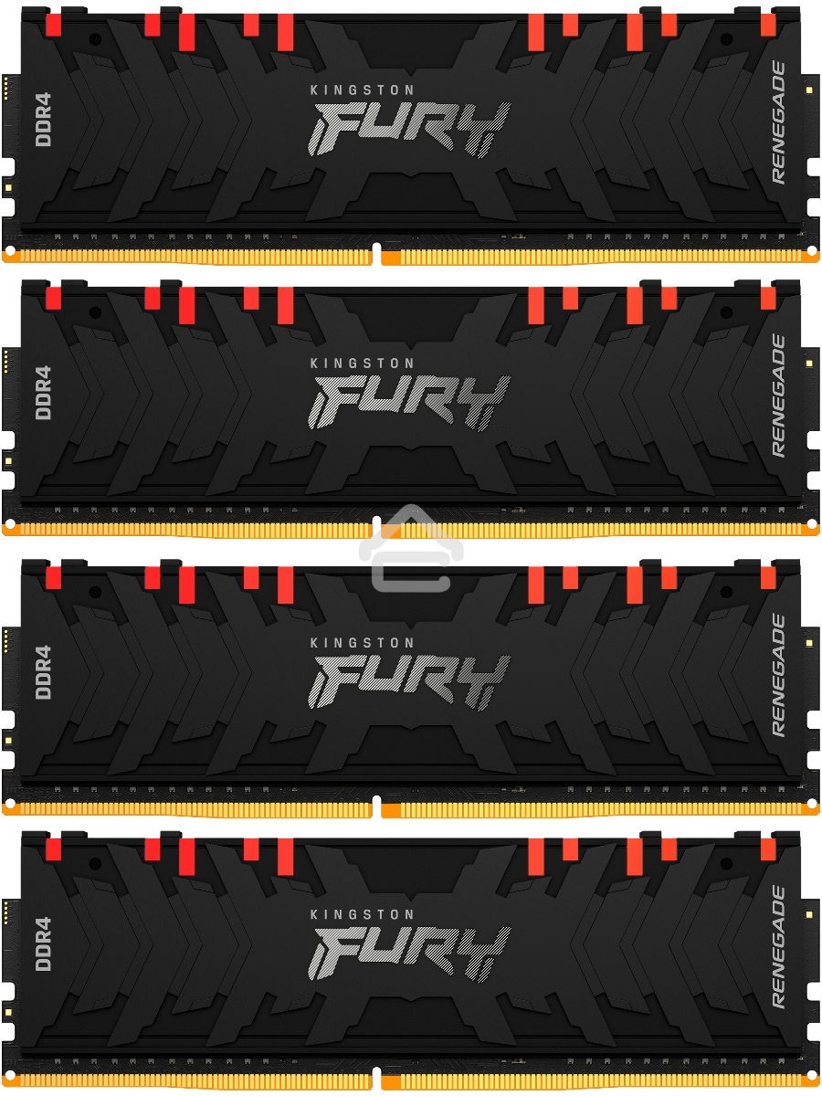 Оперативная память Kingston Fury Renegade, DDR4, 16GB (2x8GB), 3600MHz, CL16, DIMM, с радиаторами, RGB, черный