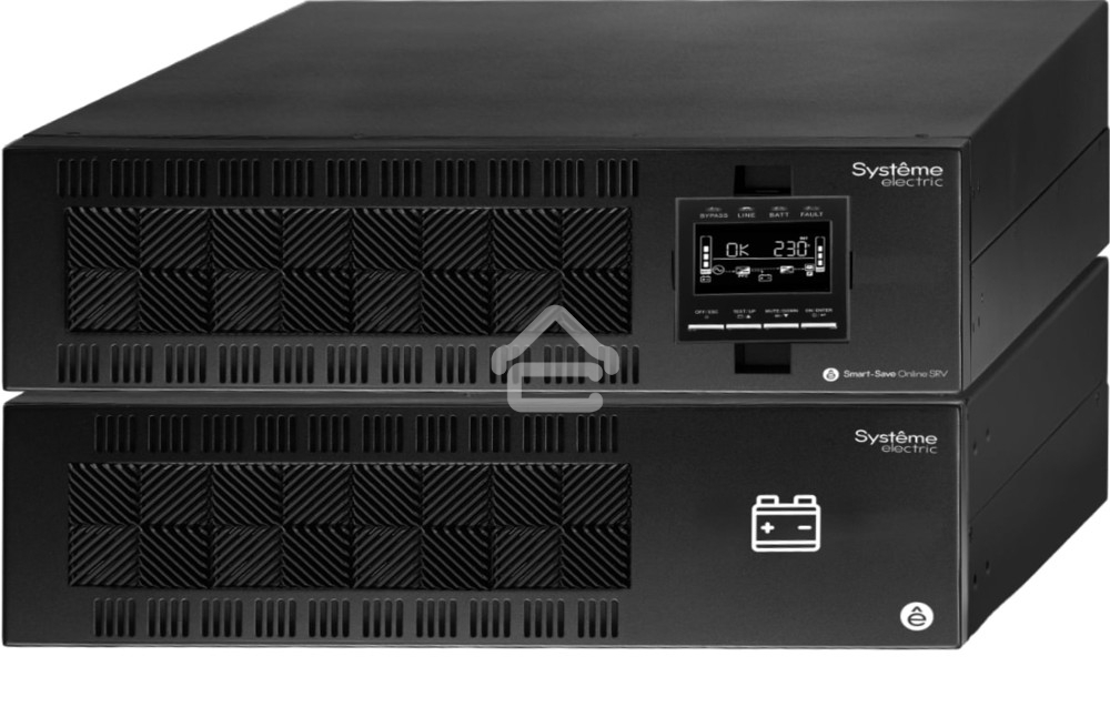 Источник бесперебойного питания Systeme Electriс Smart-Save Online SRV, 10000VA/9000W, On-Line, Extended-run, Rack 6U(Tower convertible), LCD, Out: Hardwire, SNMP Intelligent Slot, USB, RS-232