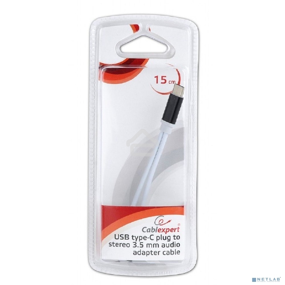 Переходник Cablexpert USB Type-C/Jack3.5 F+ Type-C F, черный, пакет (CCA-UC3.5F-02)