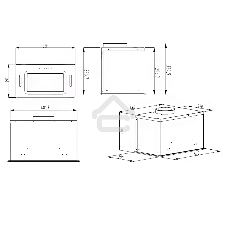 Вытяжка встраиваемая Evelux Arvid 60 BG черный, 60 см, 950 куб. м/ч, 49 дБ