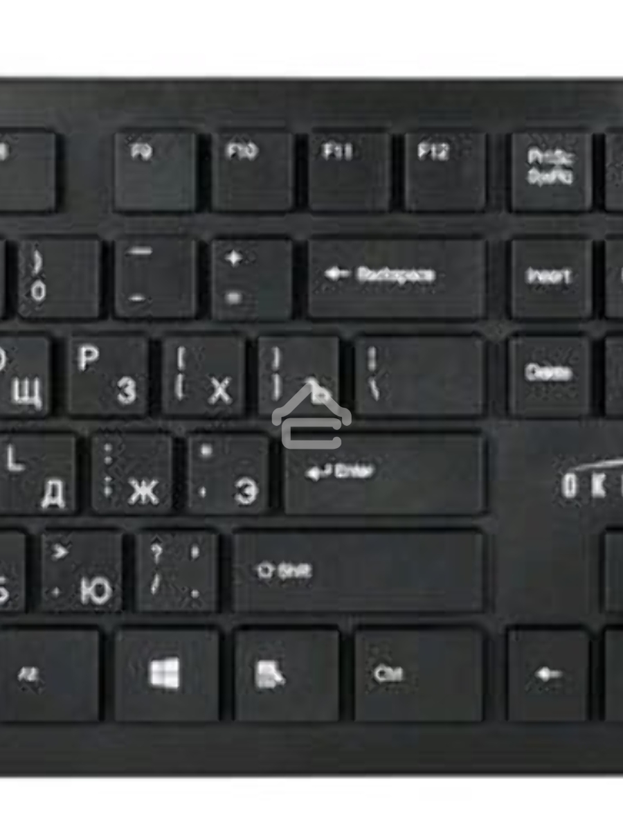 Клавиатура + мышь Oklick 250M клав:черный мышь:черный USB беспроводная slim