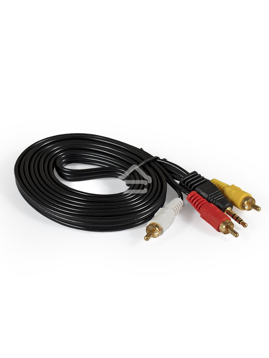 Кабель аудио ExeGate EX284945RUS EX-CCA-4P2R-2.0 (3.5mm Jack M/3xRCA M, 2м)