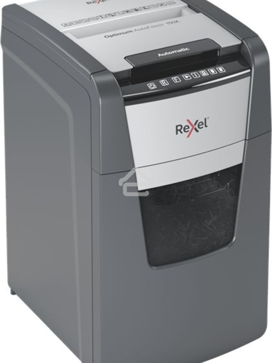 Шредер Rexel Optimum AutoFeed 150X черный с автоподачей (секр.P-4)/фрагменты/150лист./44лтр./скрепки/скобы/пл.карты