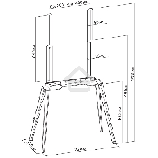 Подставка для телевизора Cactus CS-ST3644BKWN черный/орех 43