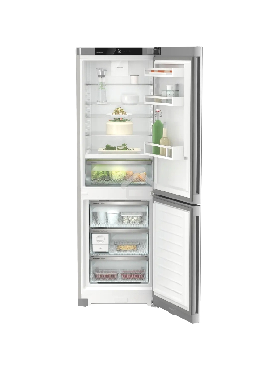 Холодильник Liebherr Plus CBNsdc 522i-22 001 серебристый SmartSteel двухкамерный 216/94л морозилка снизу, No Frost