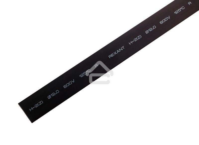 Термоусаживаемая трубка Rexant 12,0/6,0 мм, черная, упаковка 50 шт. по 1 м