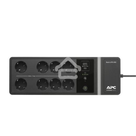 Источик бесперебойного питания APC Back-UPS ES 850VA/520W, 230V, 8 Schuko (2 Surge & 6 batt.), USB, USB charge(type A,C), Data/DSL protect.,(BE700G-RS, BE850G2-GR analogue), 1 year warranty