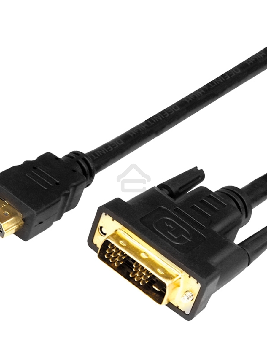 Шнур HDMI - DVI-D с фильтрами, длина 2 метра (GOLD) (PE пакет) Rexant