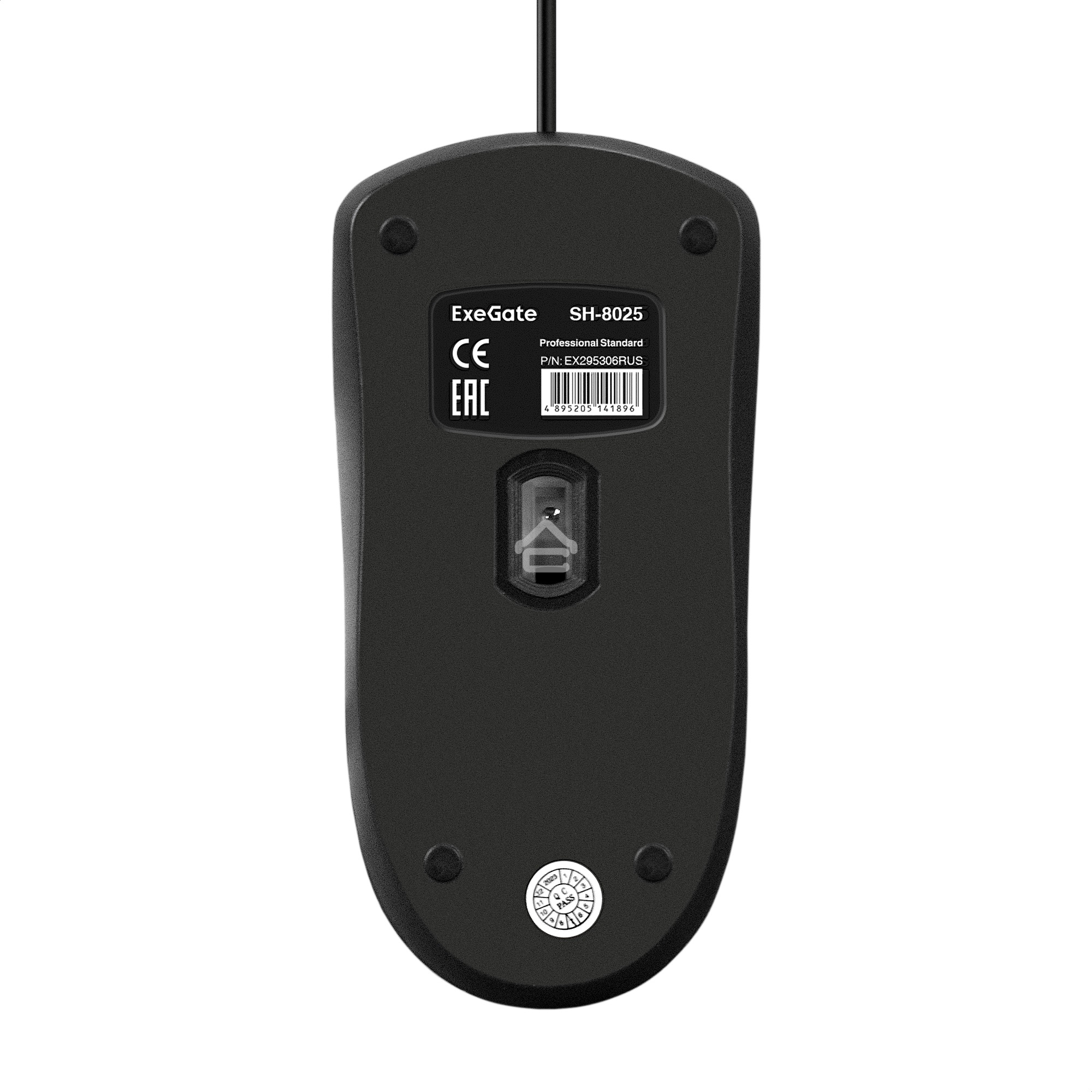 Мышь проводная ExeGate Professional Standard SH-8025 черный, 1000 dpi, USB, кнопки - 3