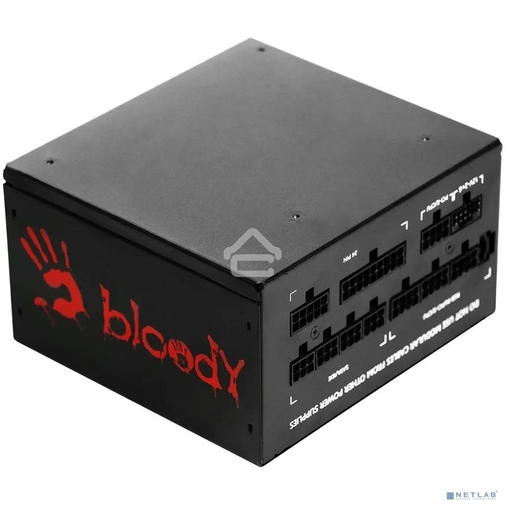 Блок питания Bloody BD-PS750G, 750Вт, 80 PLUS Gold, 120мм, модульный, черный