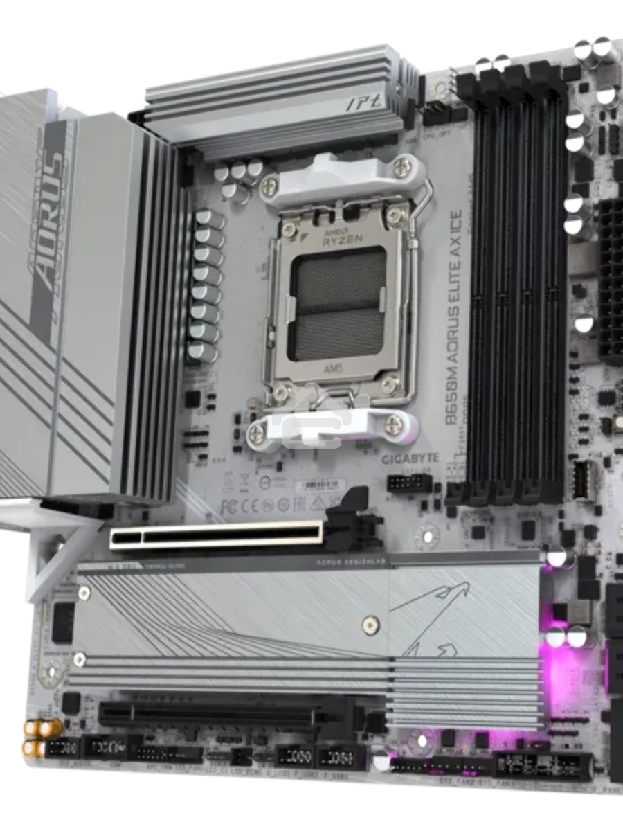 Материнская плата Gigabyte B650M AORUS ELITE AX ICE SocketAM5 AMD B650 4xDDR5 mATX AC`97 8ch(7.1) 2.5Gg RAID+HDMI+DP
