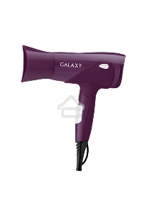 Фен для волос Galaxy Line GL 4315, сиреневый, 1800 Вт, 2 скорости, 3 температурных режима, функция «холодный воздух», защитная решетка, насадка-концентратор, подвесная петля, складная ручка