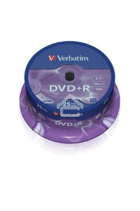 Диск DVD+R Verbatim 4.7Gb 16x Cake Box (25шт) (43500)