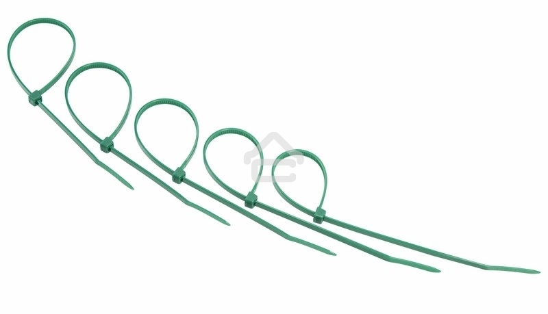 Хомут-стяжкa нeйлонoвая Rexant 200x3,6 мм, зеленая, упаковка 25 шт.