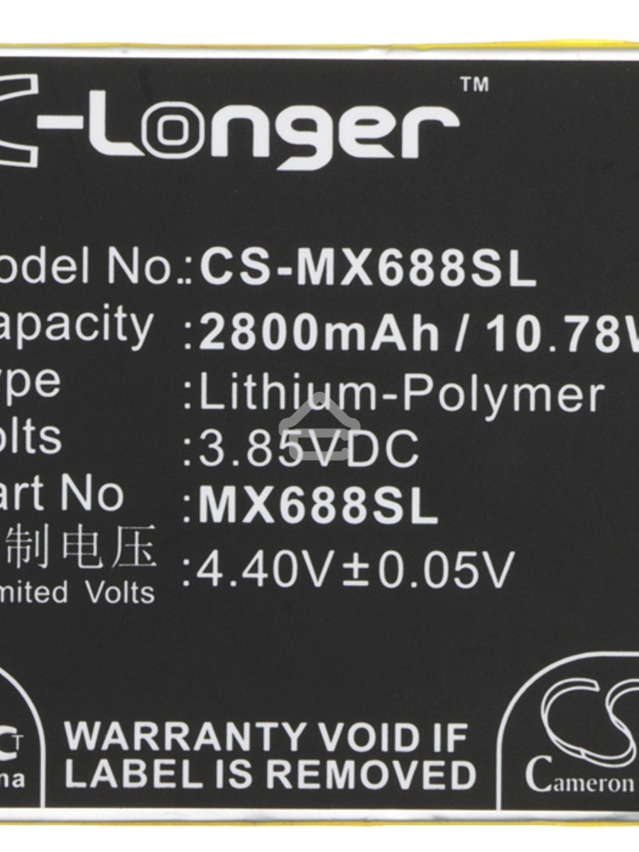 Аккумулятор CameronSinoCS-MX688SL BT68 для Meizu M3S mini 3.85V / 2800mAh / 10.78Wh