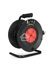 Удлинитель на катушке ExeGate EX286338RUS industrial ECS-2-1R (4 евророзетки с заземлением и с защитными крышками, IP44, 25м, защита от детей, защита от перегрузки, 3х1,0мм2, 10А/2.2кВт)
