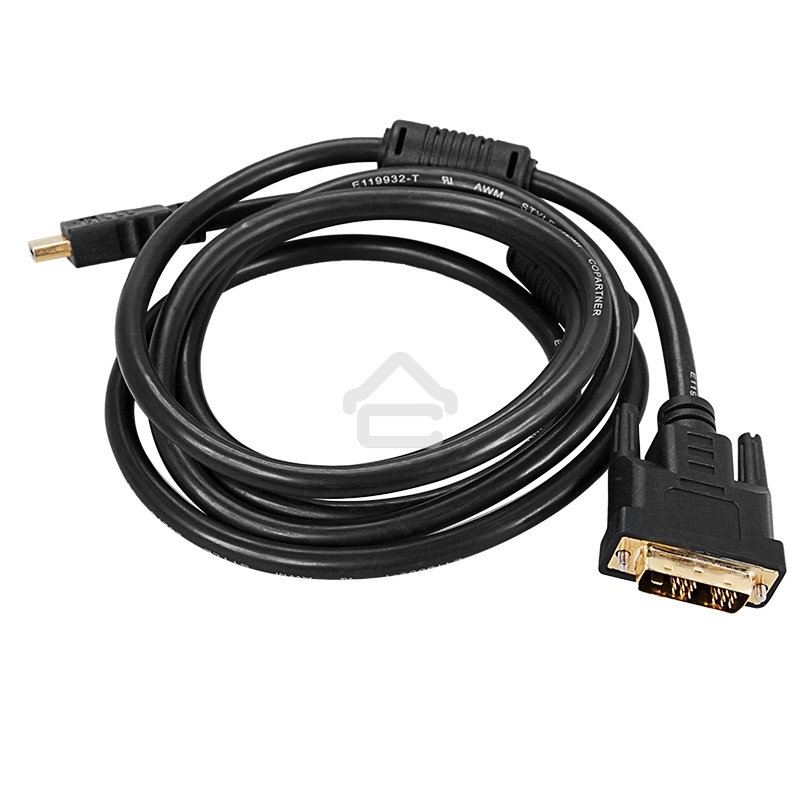 Шнур Rexant HDMI - DVI-D с фильтрами, длина 2 метра (GOLD) (PE пакет)