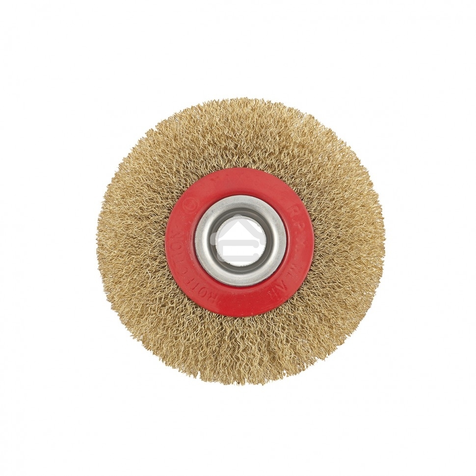Щетка для точила Matrix 125 мм, посадка 20 мм, плоская, латунир. витая проволока