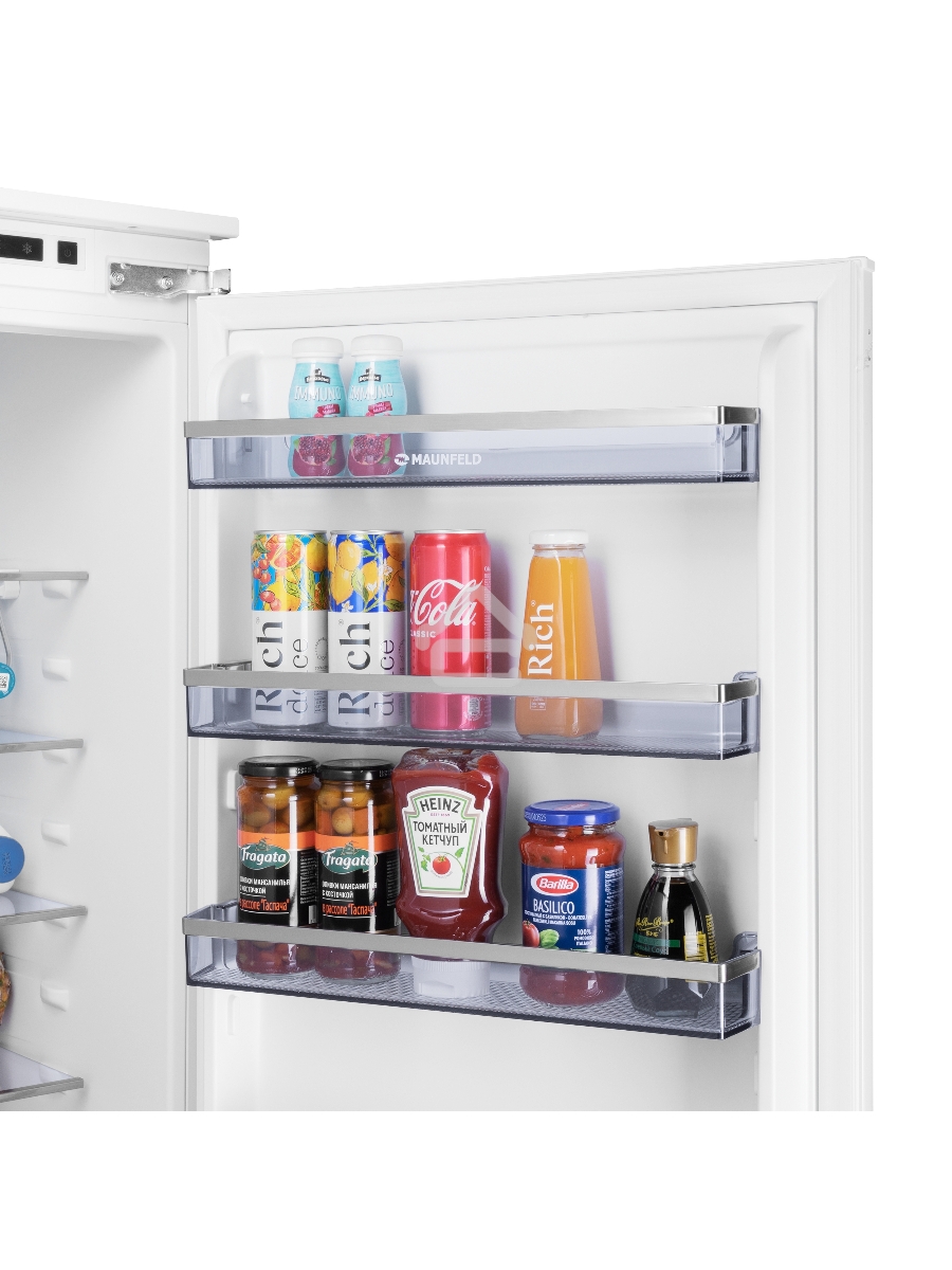 Встраиваемый холодильник Maunfeld MBF19369NFWGR LUX Inverter белый двухкамерный 257/84л морозилка снизу