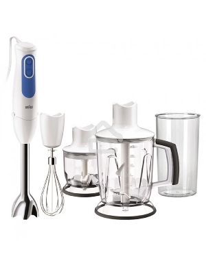 Блендер погружной Braun MQ3045 APERITIVE 700Вт белый/синий