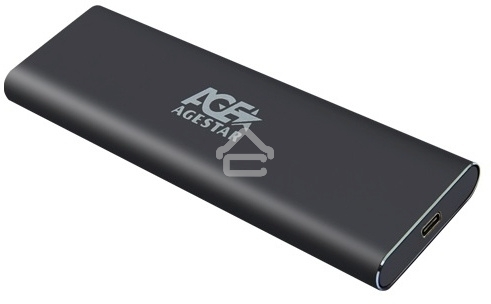 Внешний корпус USB 3.1 Type-C M.2 NVME (M-key) AgeStar 31UBNV1C (GRAY), алюминий, черный