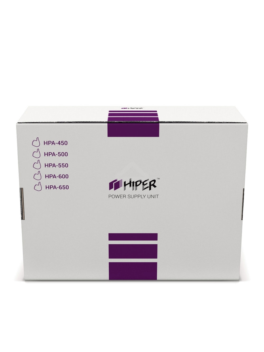 Блок питания HIPER HPA-600 BOX, 600Вт, 120мм, черный